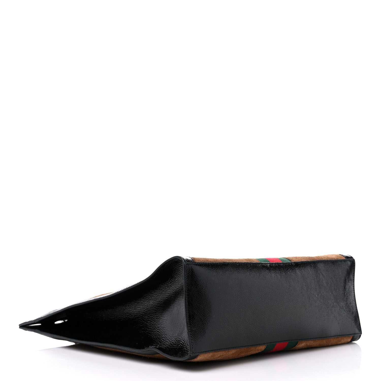 Gucci Suede Patent Web Ophidia Vertical Tote Nocciola Black 4 of 10