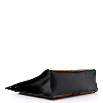 Gucci Suede Patent Web Ophidia Vertical Tote Nocciola Black 4 of 10