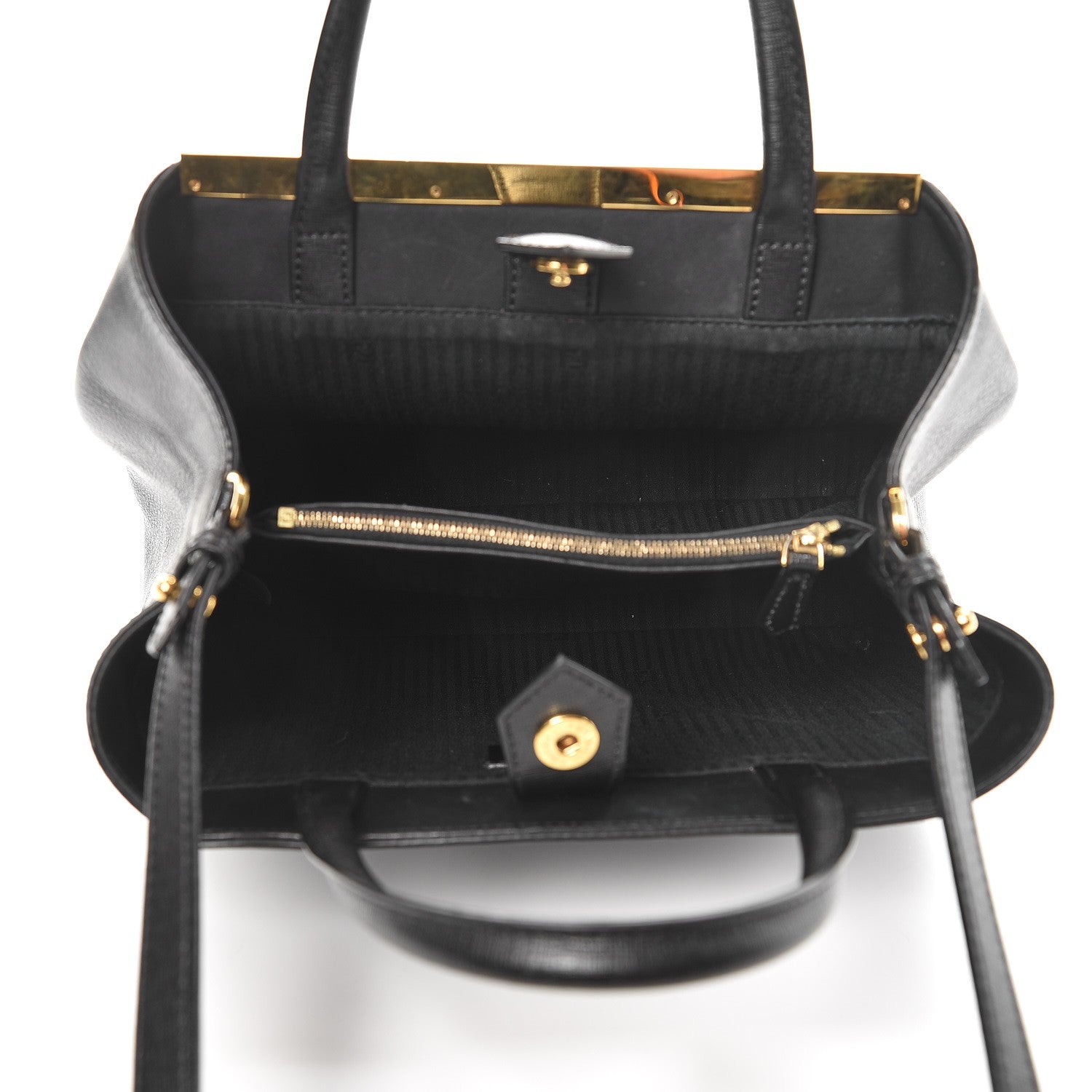 Fendi Vitello Elite Petite 2Jours Tote Black 5 of 8