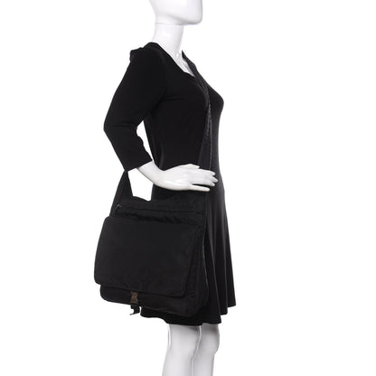 Prada Tessuto Nylon Saffiano Messenger Satchel Black 2 of 11