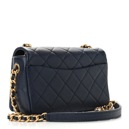 Chanel Caviar Quilted Small Fashion Therapy Flap Bag Navy Blue 3 of 10