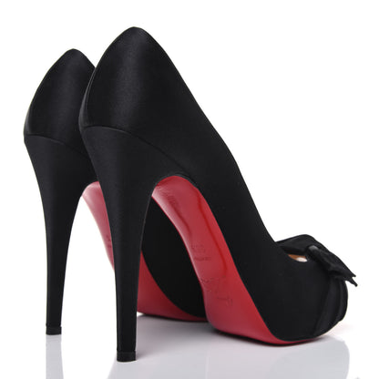 Christian Louboutin Crepe Satin Madame Butterfly 120 Pumps 38.5 Black 4 of 15