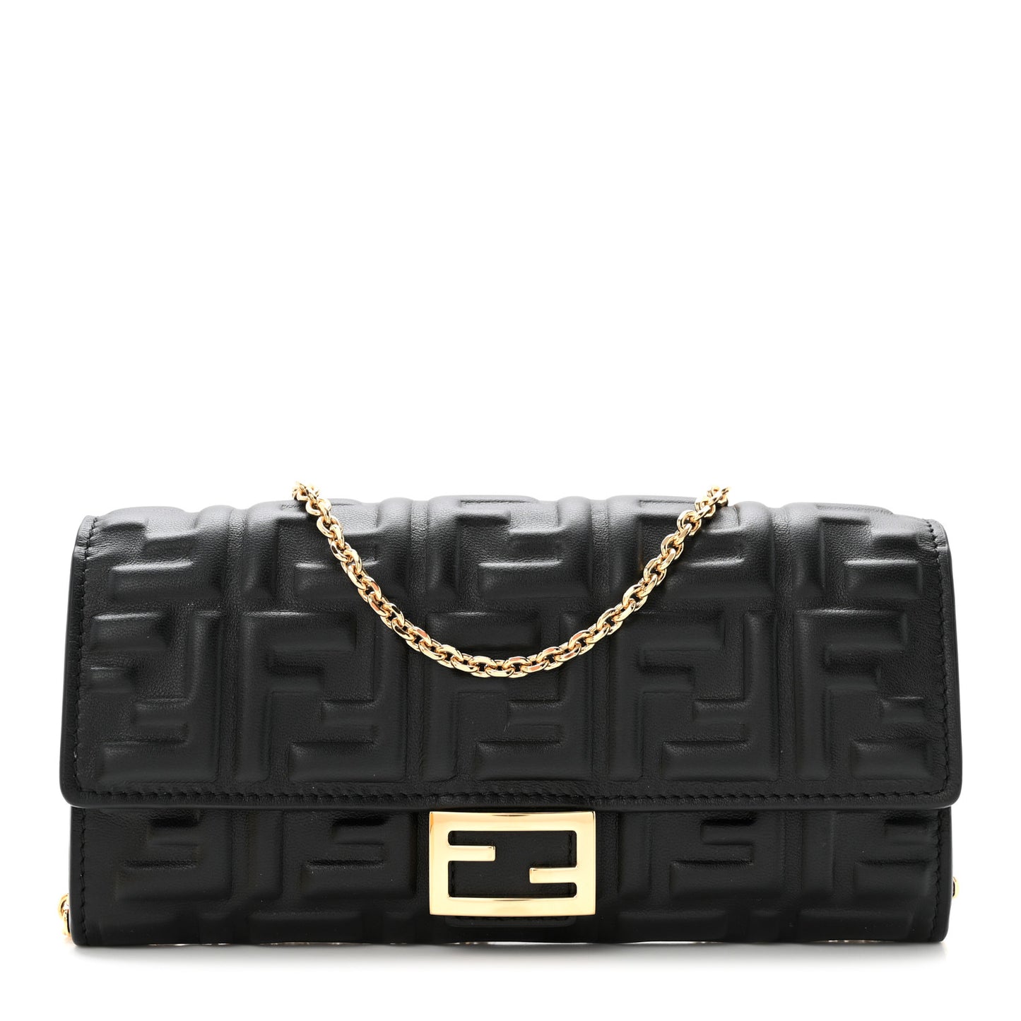 Nappa Matisse FF Embossed Continental Wallet On Chain Black Black