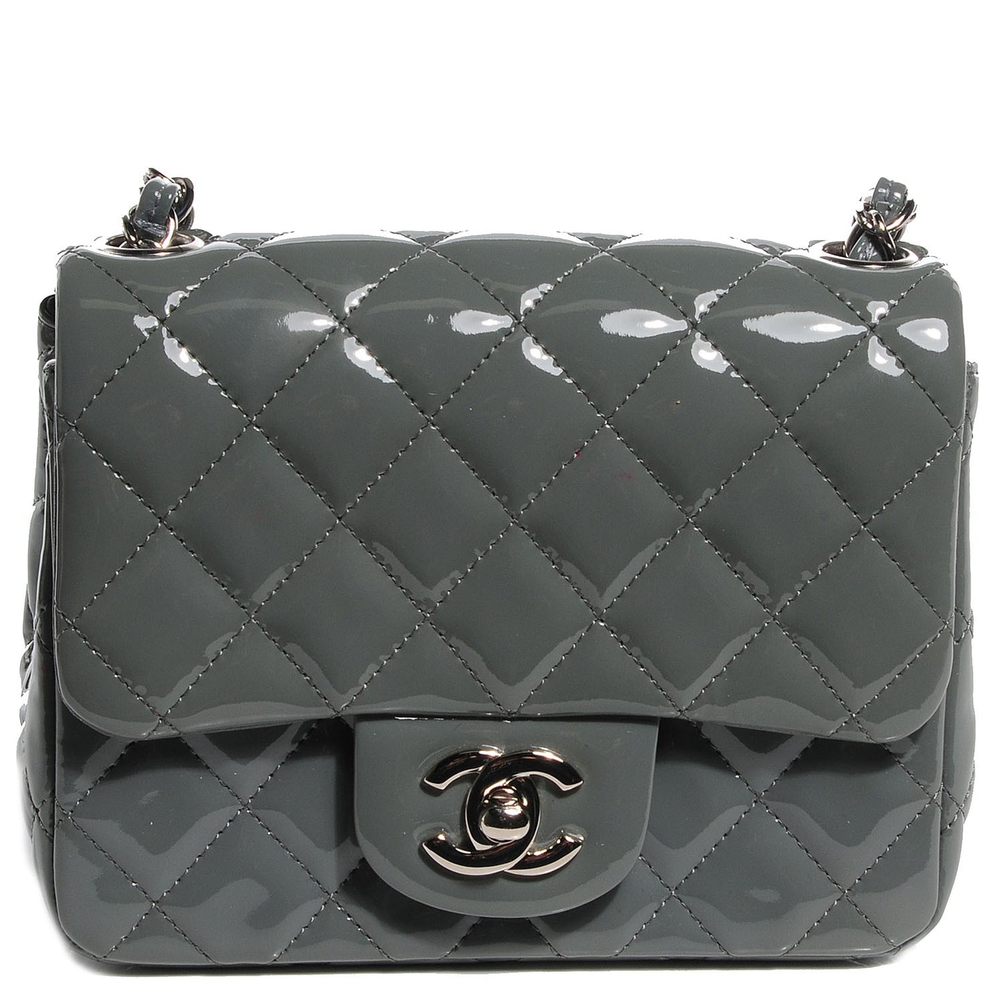 Patent Mini Square Flap Grey