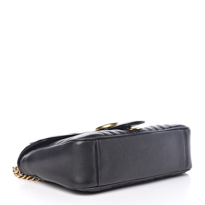 Gucci Calfskin Matelasse Small GG Marmont Shoulder Bag Black 4 of 9