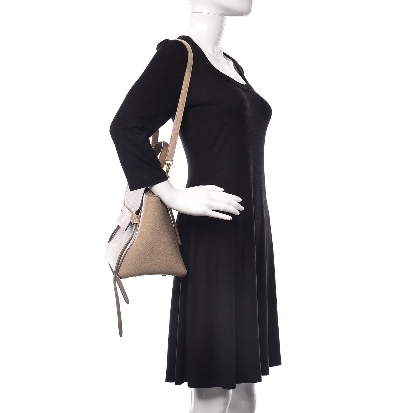 Grained Calfskin Mini Belt Bag Light Taupe