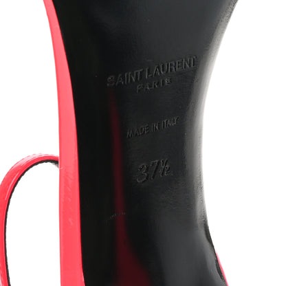 Saint Laurent Patent Calfskin Amber 105 Ankle Strap Sandals 37.5 Fuchsia Fluo 8 of 9