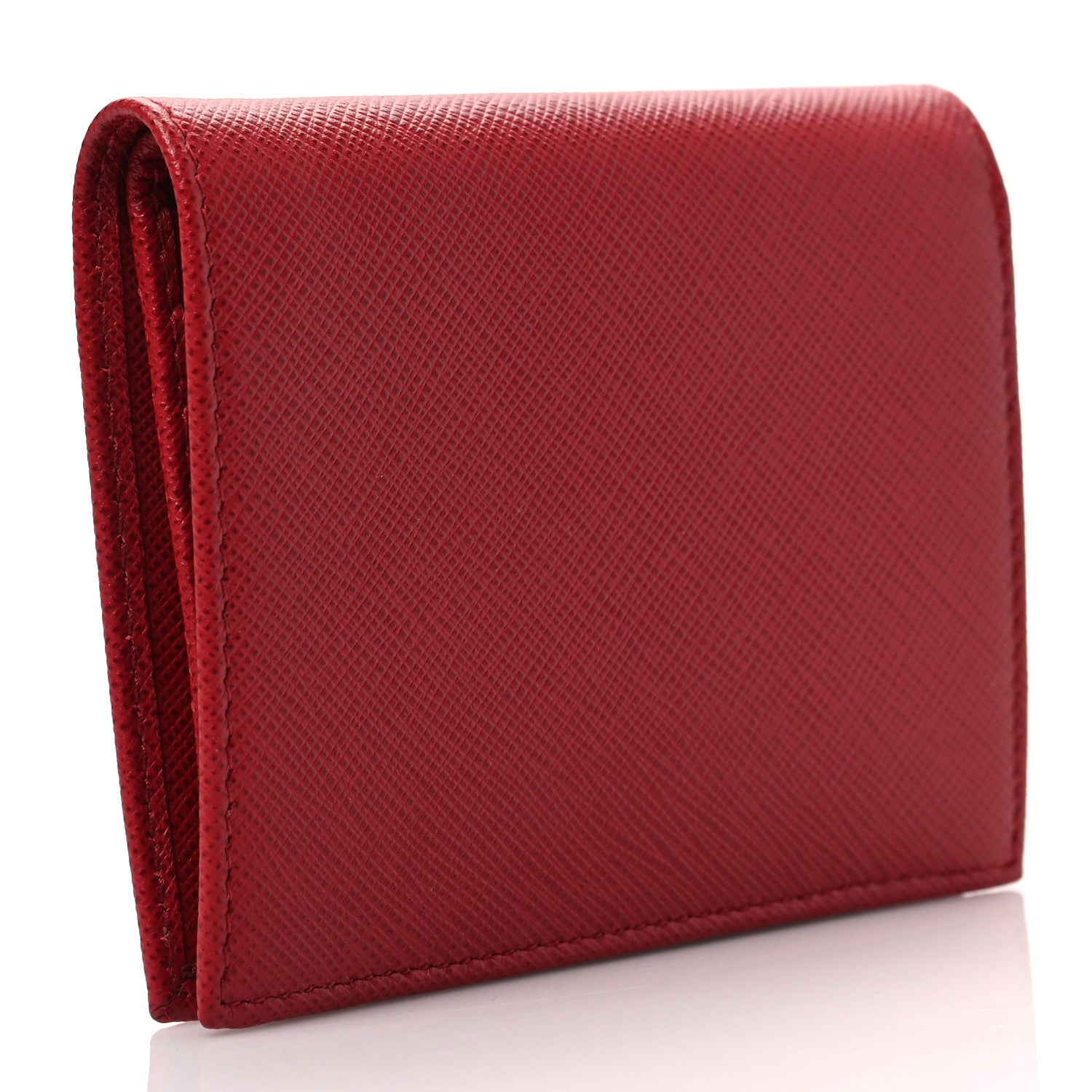 Prada Saffiano Metal Bi-Fold Wallet Fuoco 3 of 6