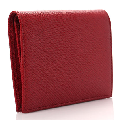 Prada Saffiano Metal Bi-Fold Wallet Fuoco 3 of 6