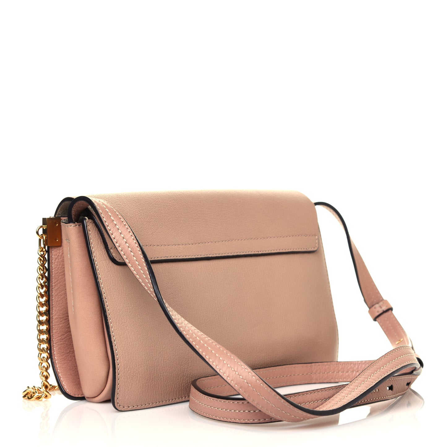 Goatskin Small Faye Shoulder Bag Biscotti Beige