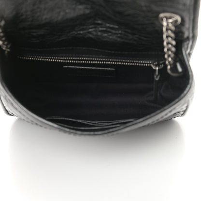 Saint Laurent Crinkled Calfskin Matelasse Monogram Niki Chain Wallet Black 5 of 11