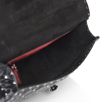 Valentino Garavani Craquele Nappa Large Rockstud Spike Shoulder Bag Nero Black 5 of 6