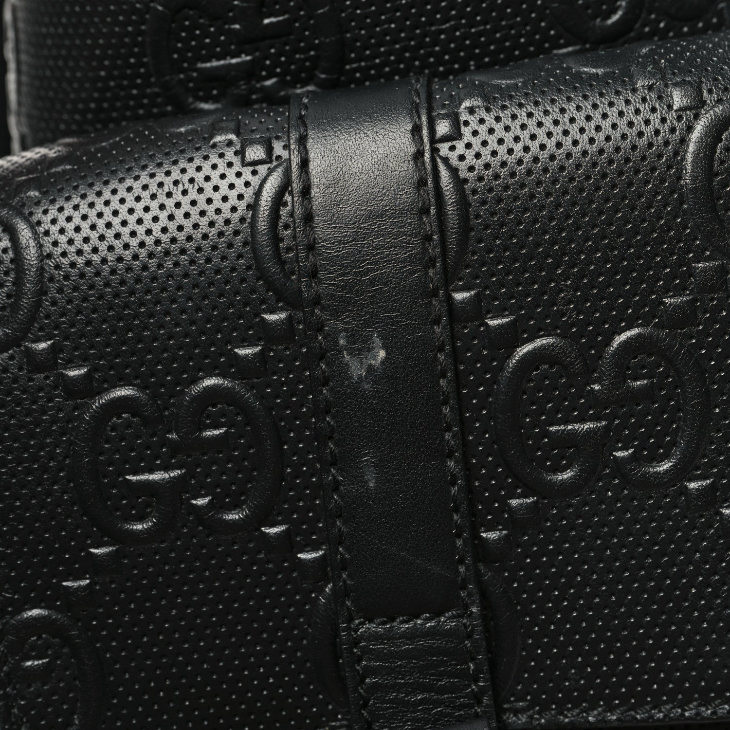 Gucci Calfskin GG Tennis Embossed Double Buckle Backpack Black 17 of 17