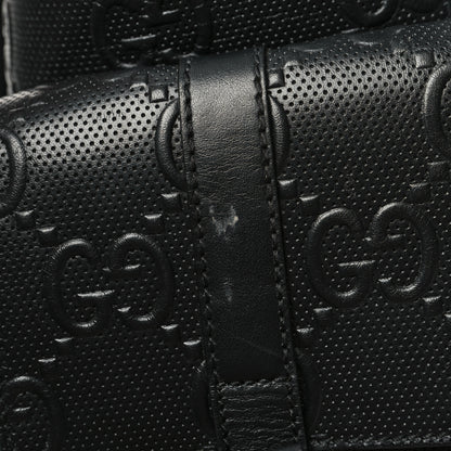 Gucci Calfskin GG Tennis Embossed Double Buckle Backpack Black 17 of 17