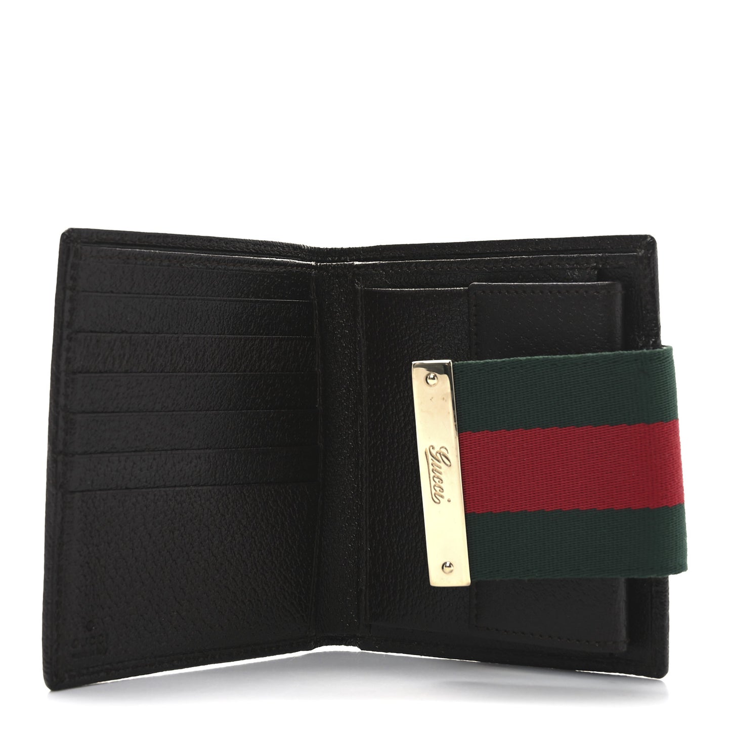 Monogram Ladies Web French Flap Wallet Dark Brown