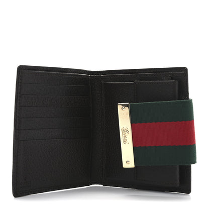 Gucci Monogram Ladies Web French Flap Wallet Dark Brown 6 of 8