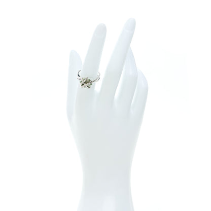 David Yurman Sterling Silver Diamond Prasiolite 10mm Cable Wrap Ring 54 7 2 of 5