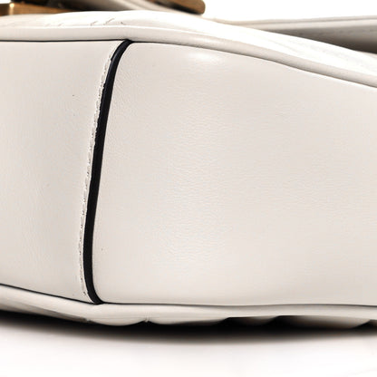Gucci Calfskin Matelasse Mini GG Marmont Shoulder Bag White 9 of 9