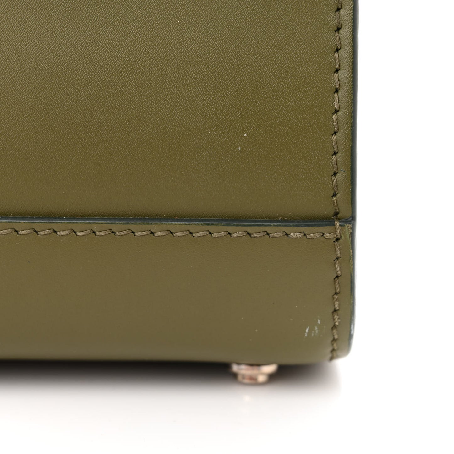 Smooth Calfskin Small Horizon Satchel Khaki