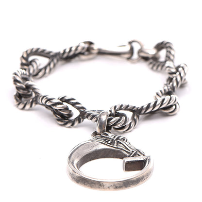 Gucci Sterling Silver G Horse Rope Bracelet 8 of 12