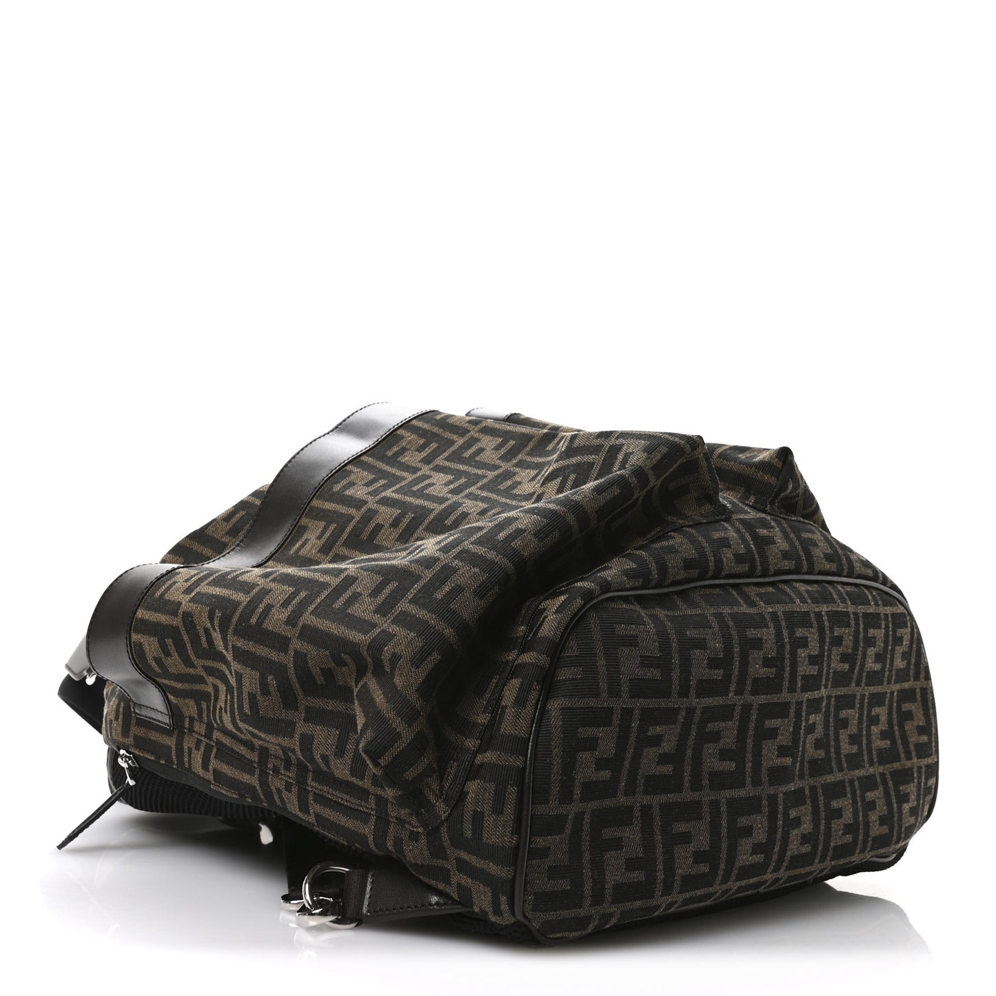 Recycled Fabric Jacquard Vitello Astro FF 1974 Large Fendi Strike Backpack Tobacco Moro Ebano