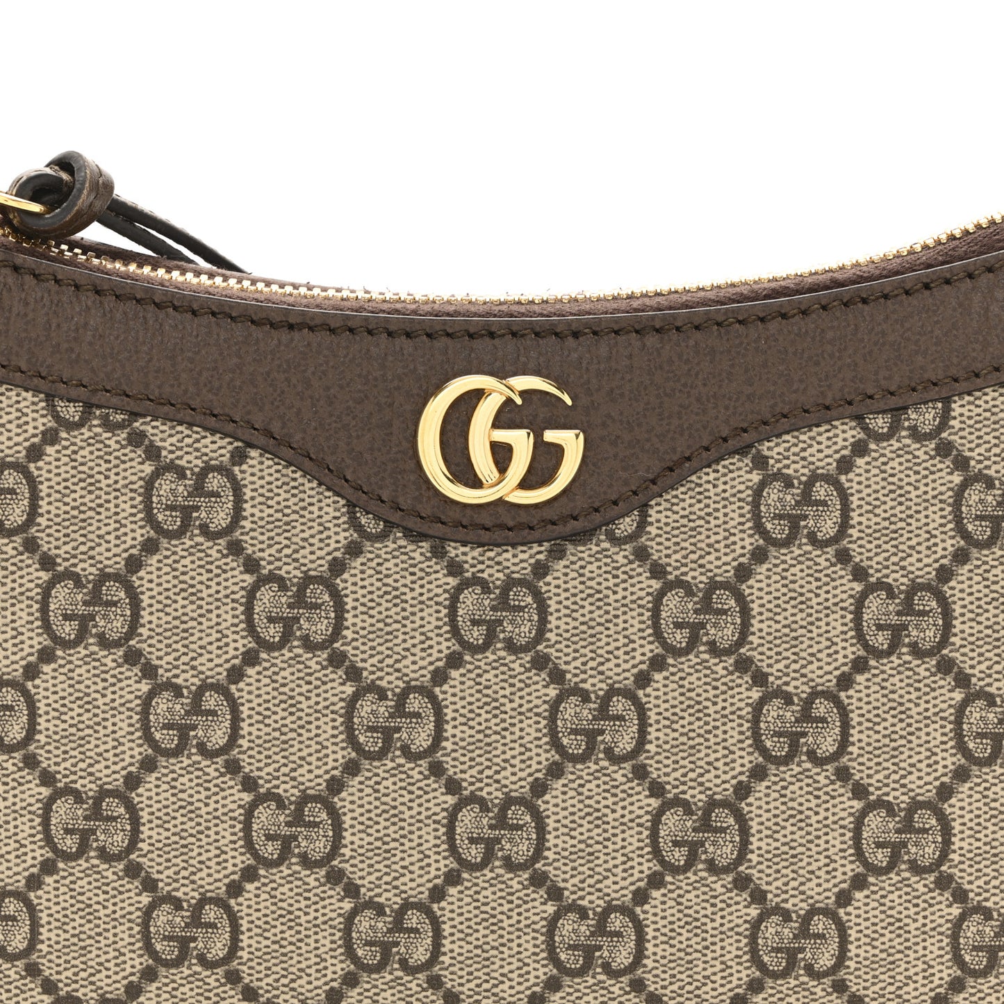 GG Supreme Monogram Textured Dollar Calfskin Small Ophidia Hobo Beige Ebony New Acero