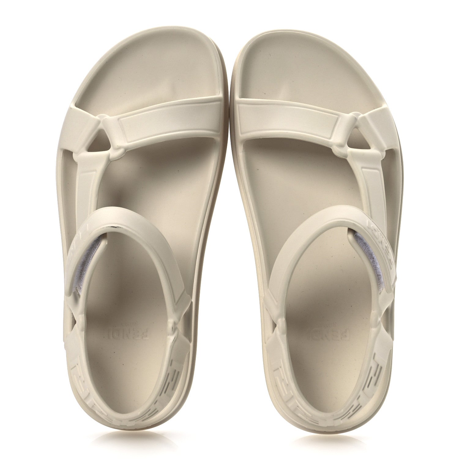 Fendi Rubber FF Sporty Hiker 25mm Sandals 37 Chalk 1697117