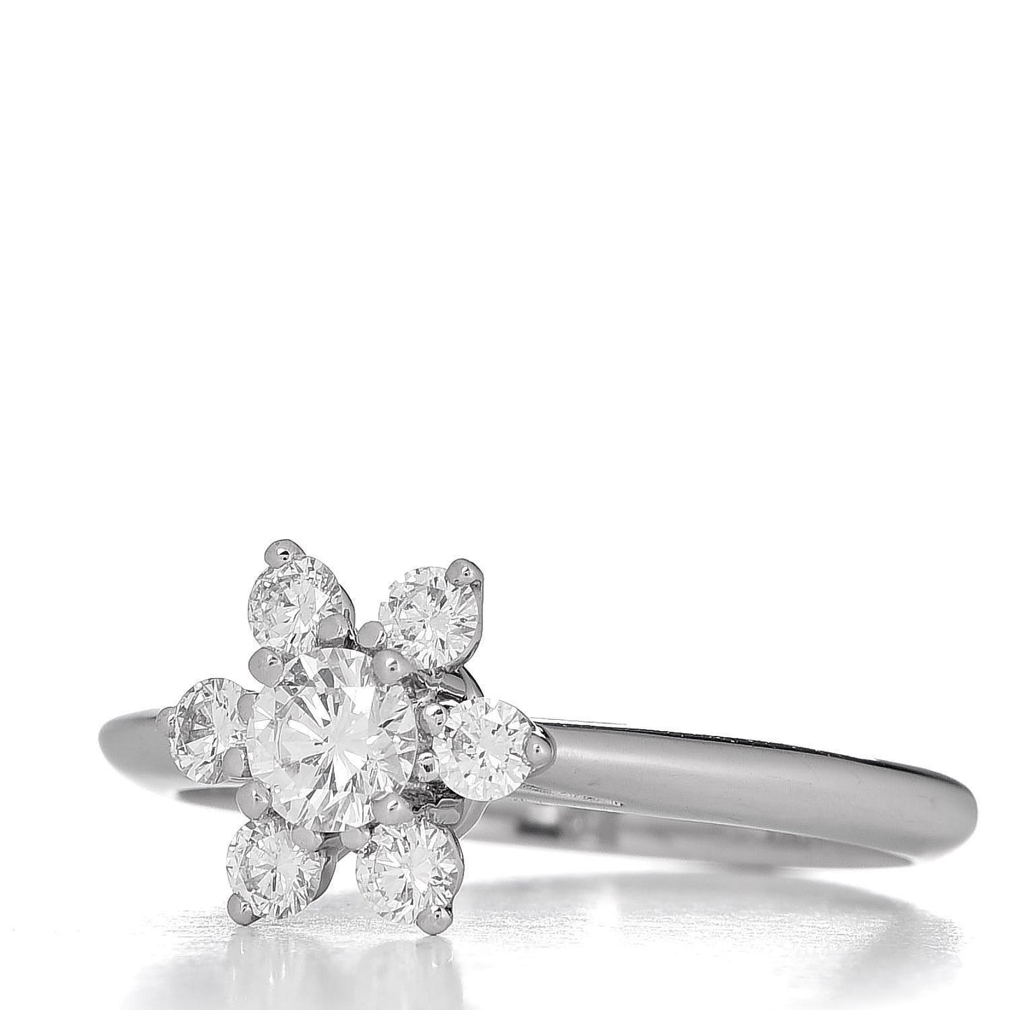 Platinum Diamond Flower Ring 50 5.25