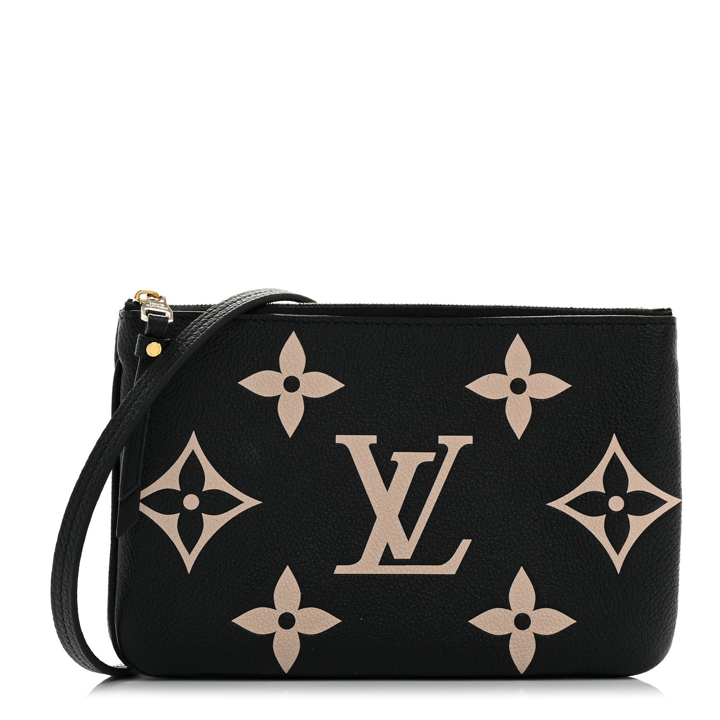 Empreinte Monogram Giant Double Zip Pochette Black Cream