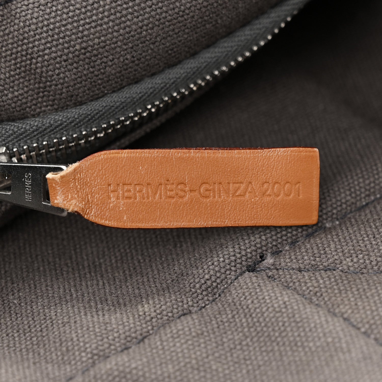 Hermes Canvas Fourre Tout PM Grey Orange 8 of 12