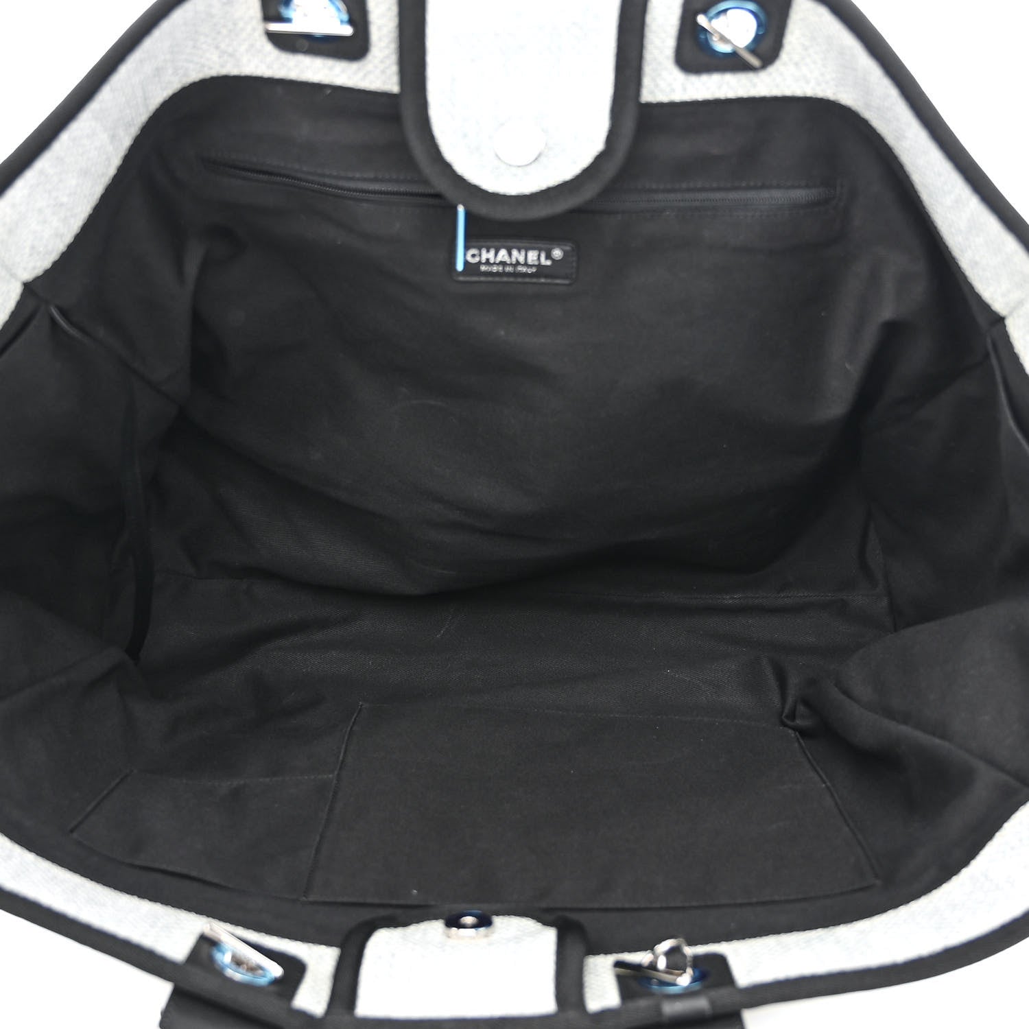 Chanel Woven Straw Raffia Extra Large Deauville Tote Grey 5 of 11