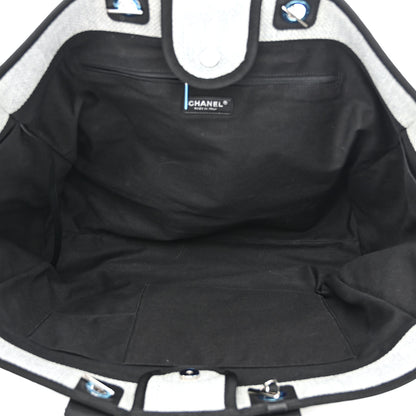 Chanel Woven Straw Raffia Extra Large Deauville Tote Grey 5 of 11