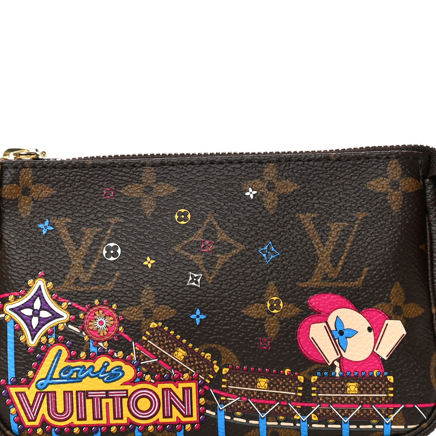 Monogram 2020 Christmas Animation Roller Coaster Mini Pochette Accessories Pivoine