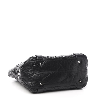Chanel Distressed Lambskin Vintage Ligne Lady Braid Tote Black 3 of 9