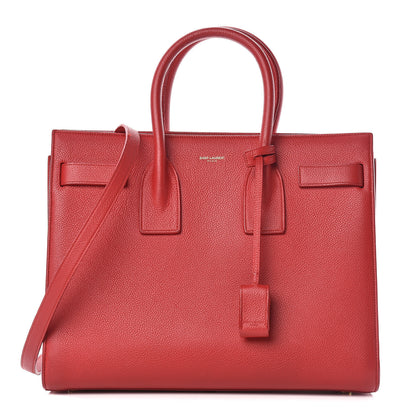 Saint Laurent Grained Calfskin Sac De Jour Lipstick Red 1 of 24