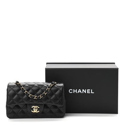 Chanel Lambskin Quilted Mini Rectangular Flap Black 12 of 12