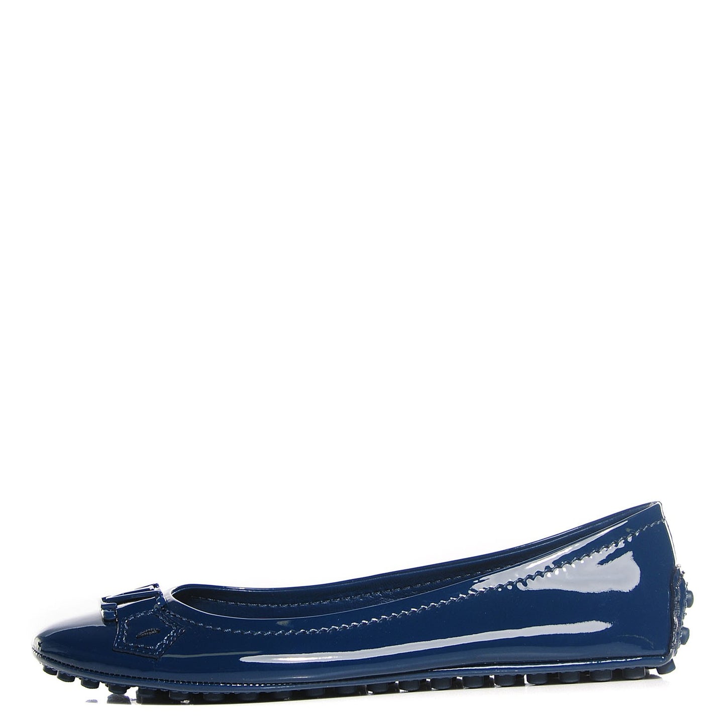 Patent Calfskin Oxford Ballerina Flats 36 Blue