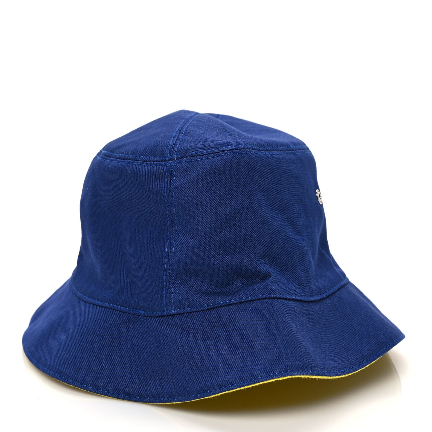Canvas Monogram Reversible Everyday Bucket Hat 60 Blue White Yellow