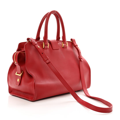 Saint Laurent Calfskin Small Monogram Cabas Lipstick Red 3 of 10