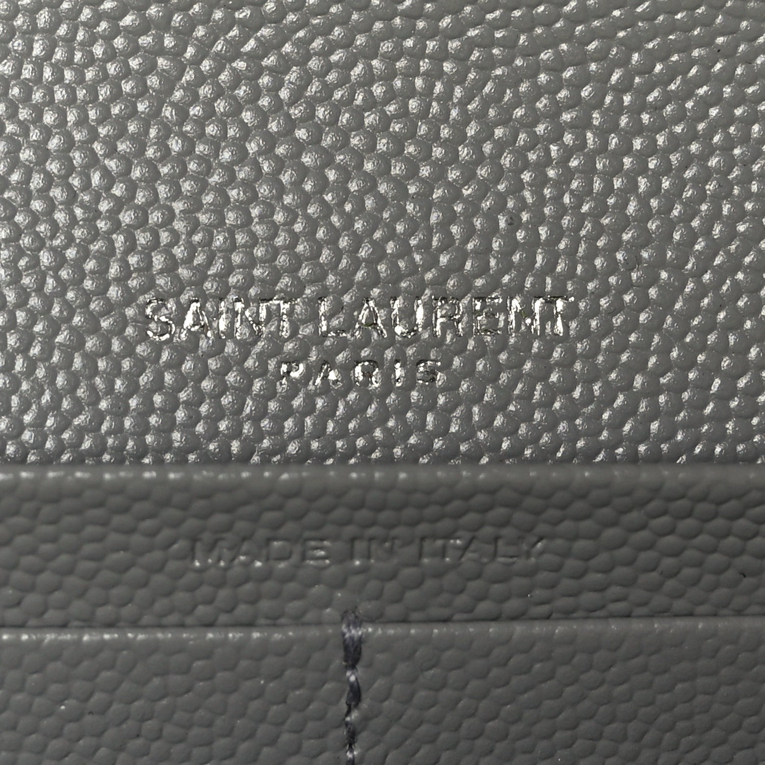 Saint Laurent Grain De Poudre Mixed Matelasse Triquilt Large Monogram Wallet Stone 6 of 8