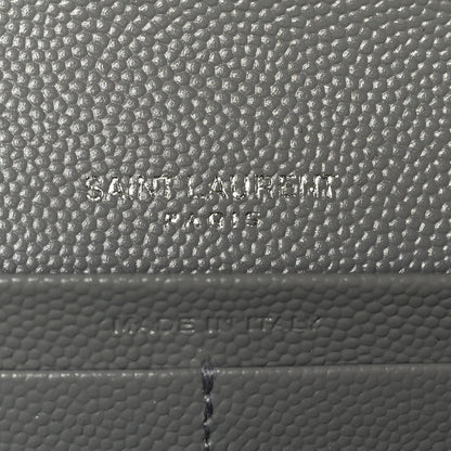 Saint Laurent Grain De Poudre Mixed Matelasse Triquilt Large Monogram Wallet Stone 6 of 8