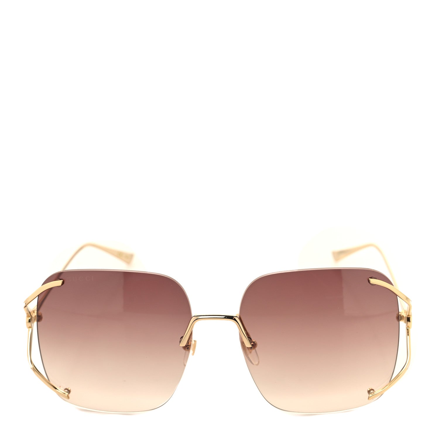 Gucci Metal Oversized Sunglasses GG0646S Gold Brown 2 of 7