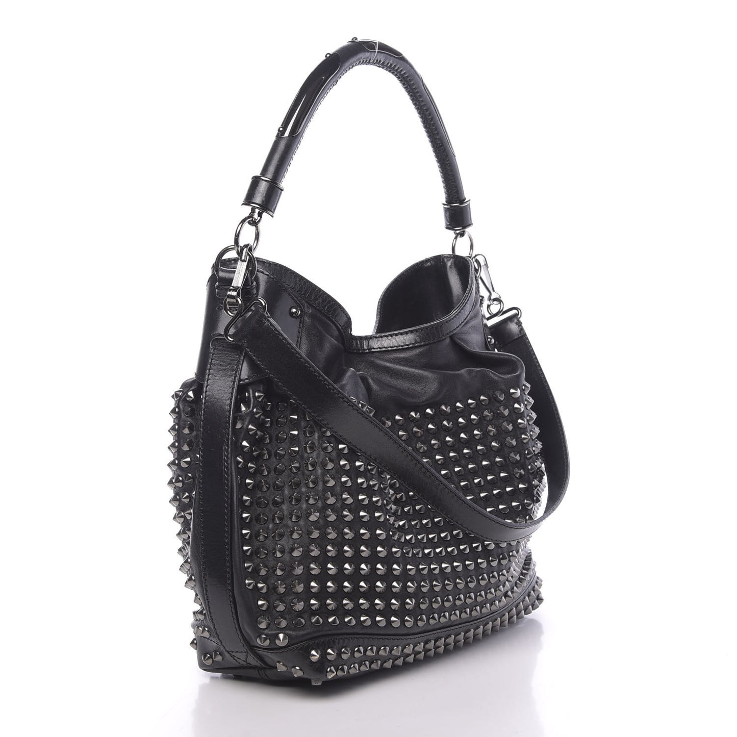 Prorsum Calfskin Studded Shoulder Bag Black