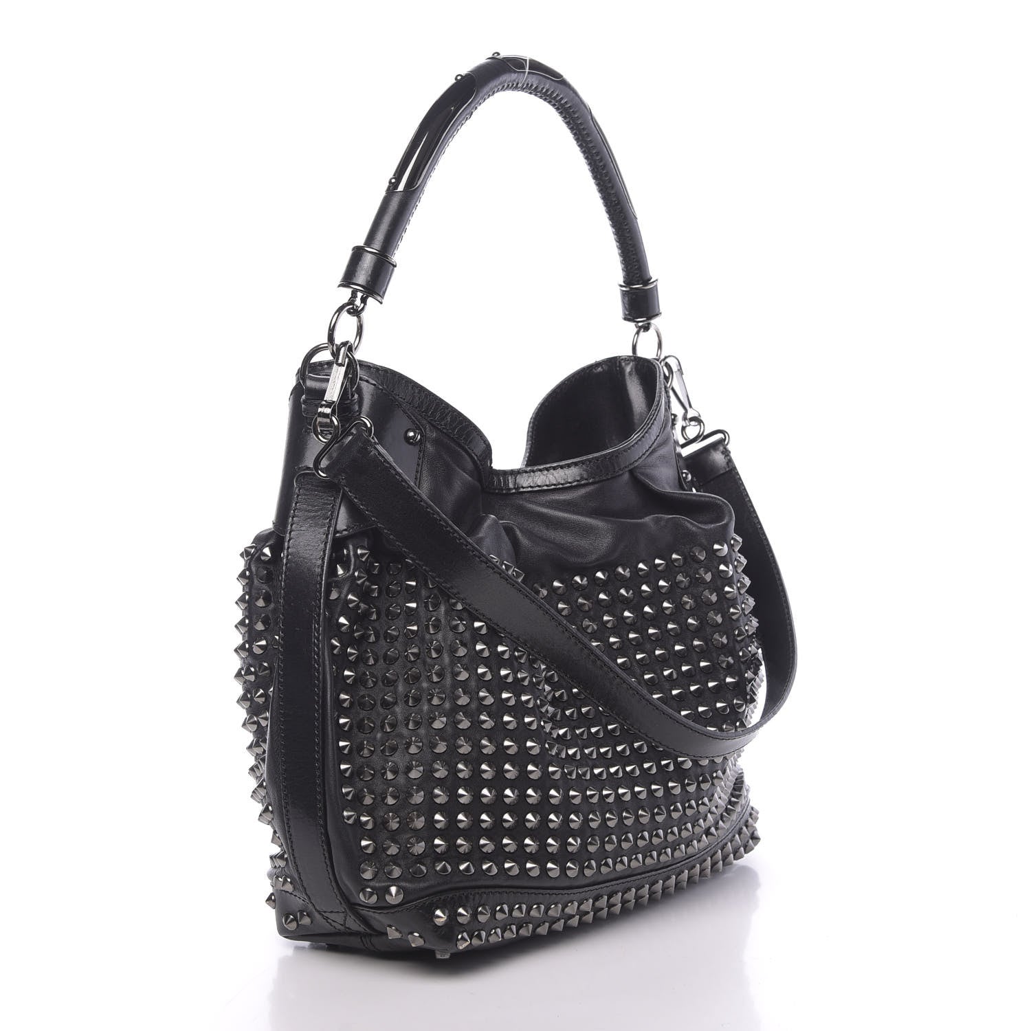 Burberry Prorsum Calfskin Studded Shoulder Bag Black 3 of 13