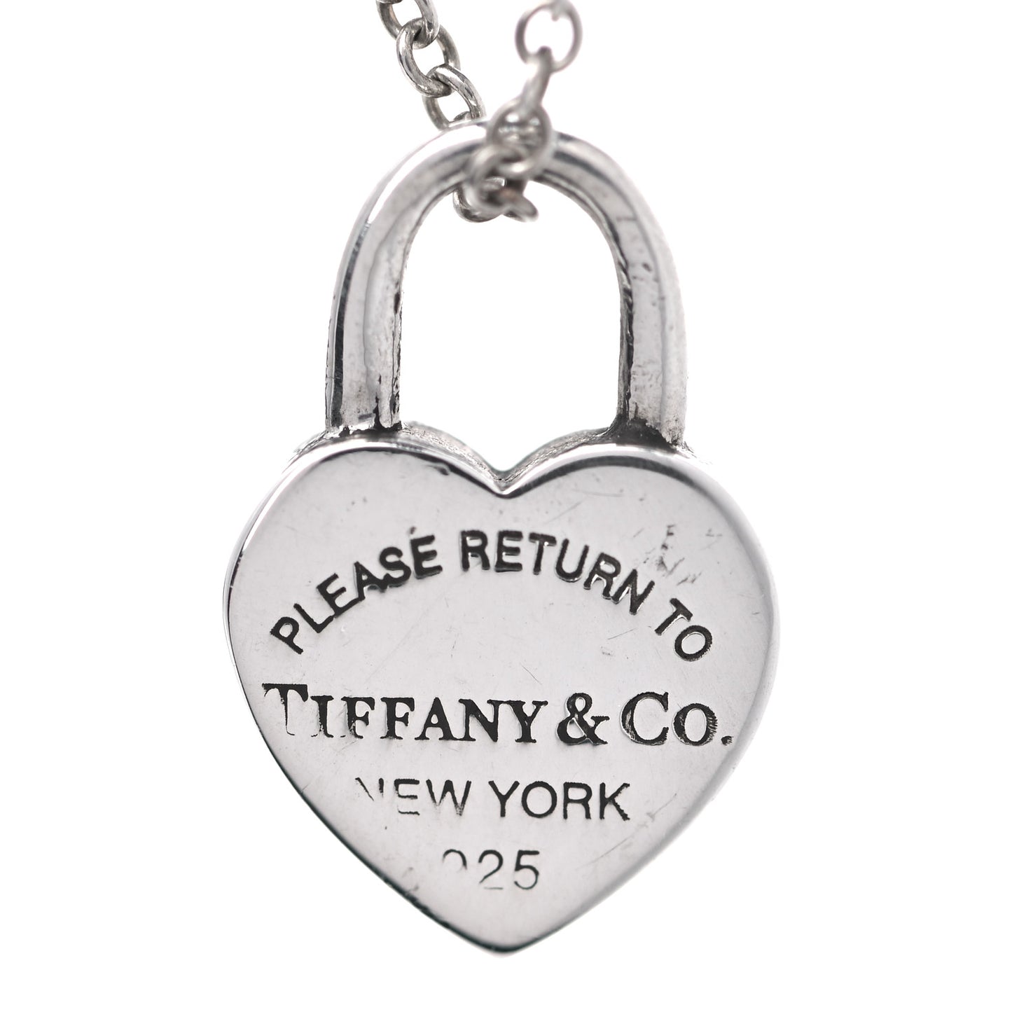 Sterling Silver Return to Tiffany Heart Lock Pendant Necklace