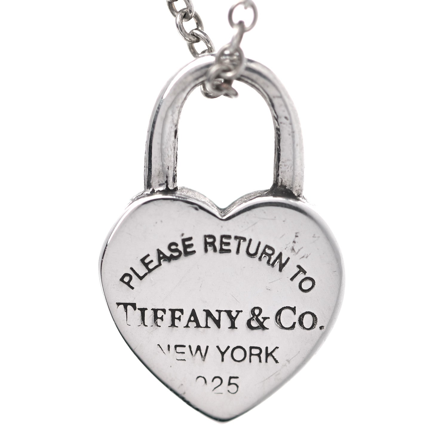 Tiffany Sterling Silver Return to Tiffany Heart Lock Pendant Necklace 5 of 6