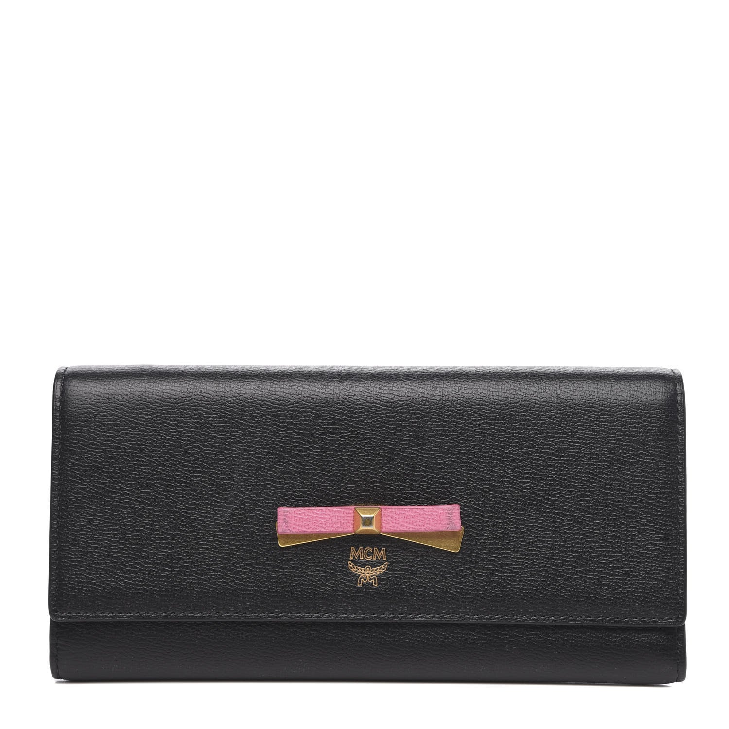 MCM Grained Calfskin Mina Long Wallet Black 1 of 9