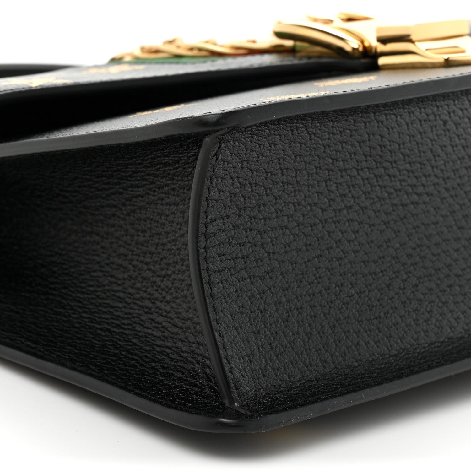 Gucci Textured Calfskin Bee Star Print Small Sylvie Shoulder Bag Black 9 of 9