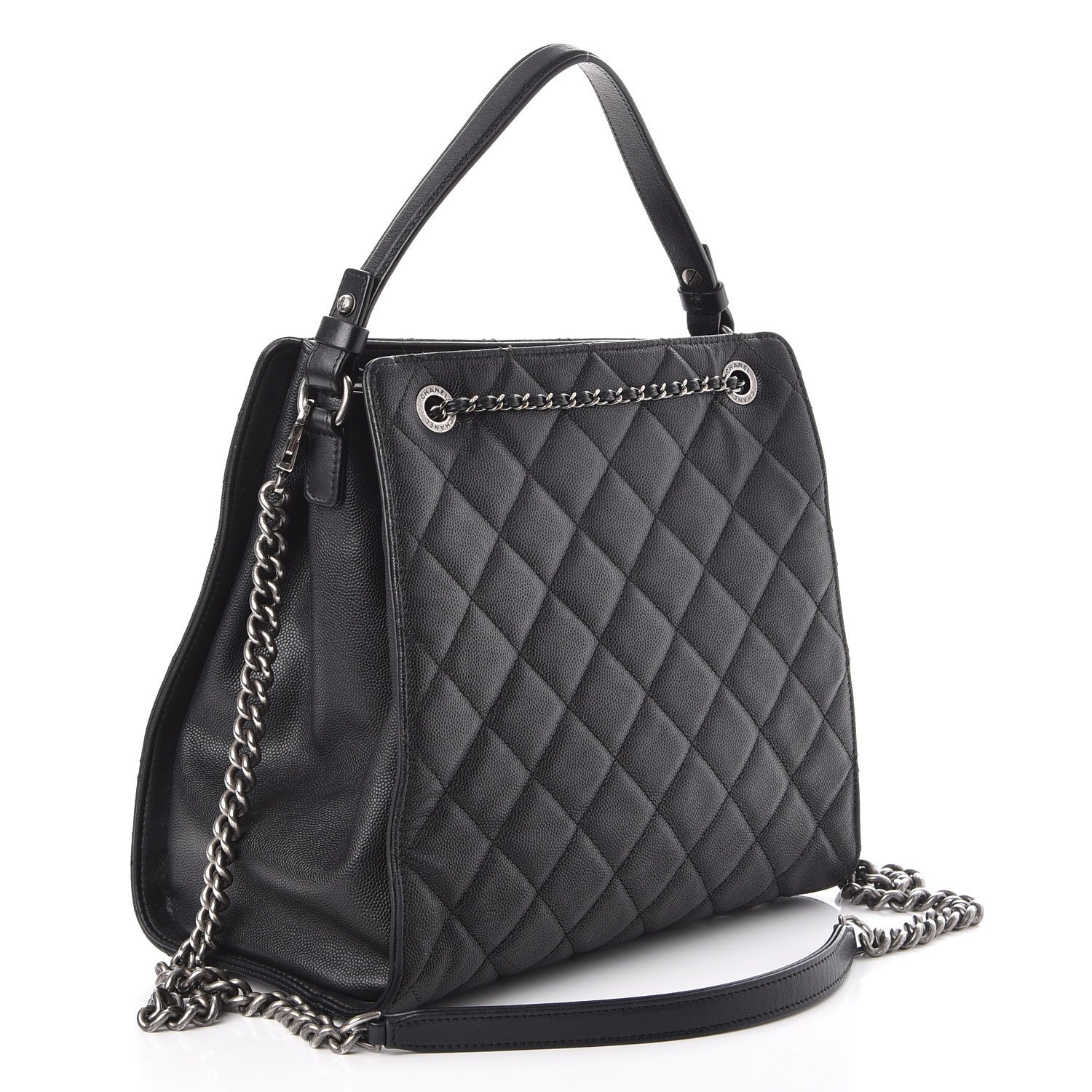 Chanel Caviar Quilted Medium CC Bucket Bag Black 3 of 7