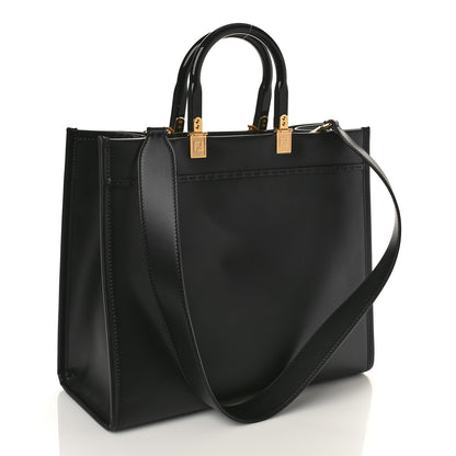 Fendi X VERSACE Calfskin Plexiglass Fendace Medium Fendi Sunshine Shopper Tote Black 3 of 8